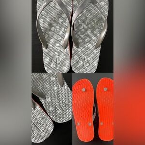 ARMANI EXCHANGE AX Men's Flip Flops Grey/Orange Size 11-12
